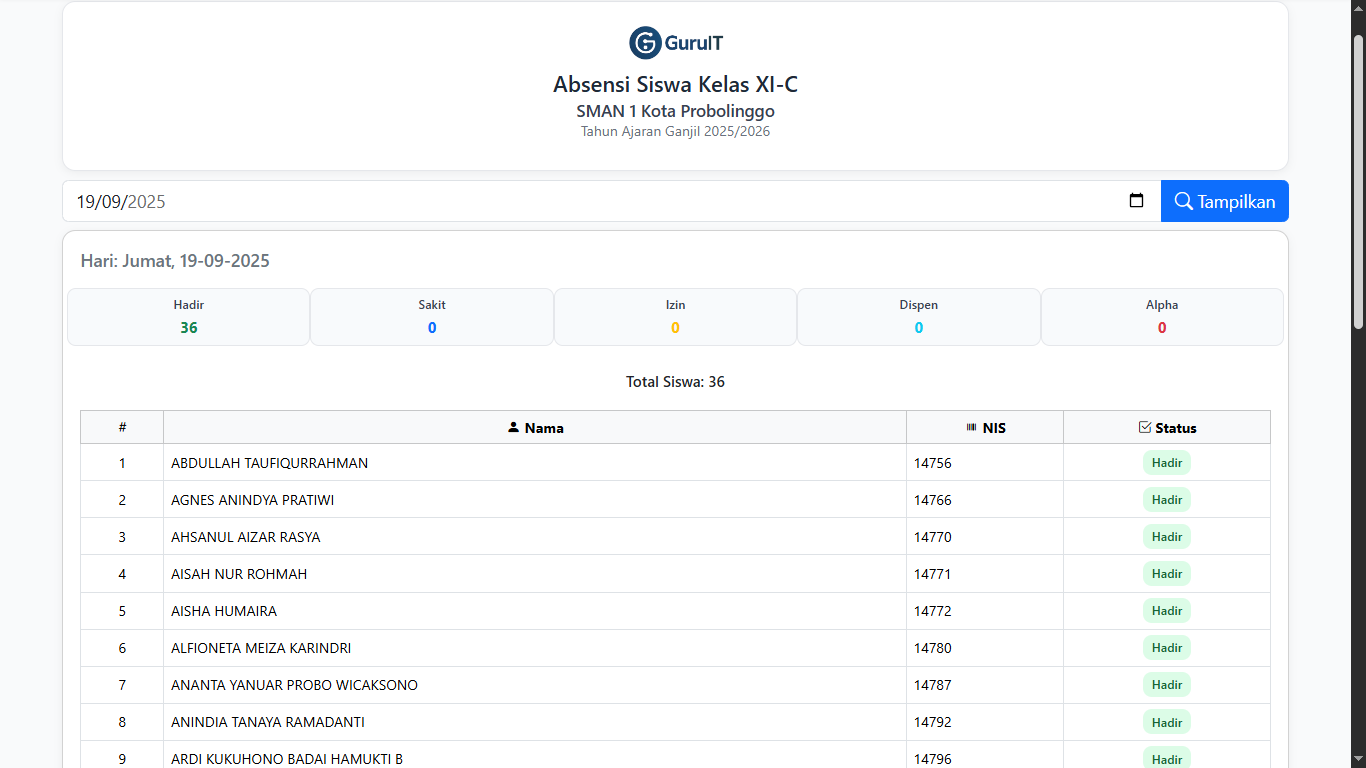Sistem Absensi Kelas