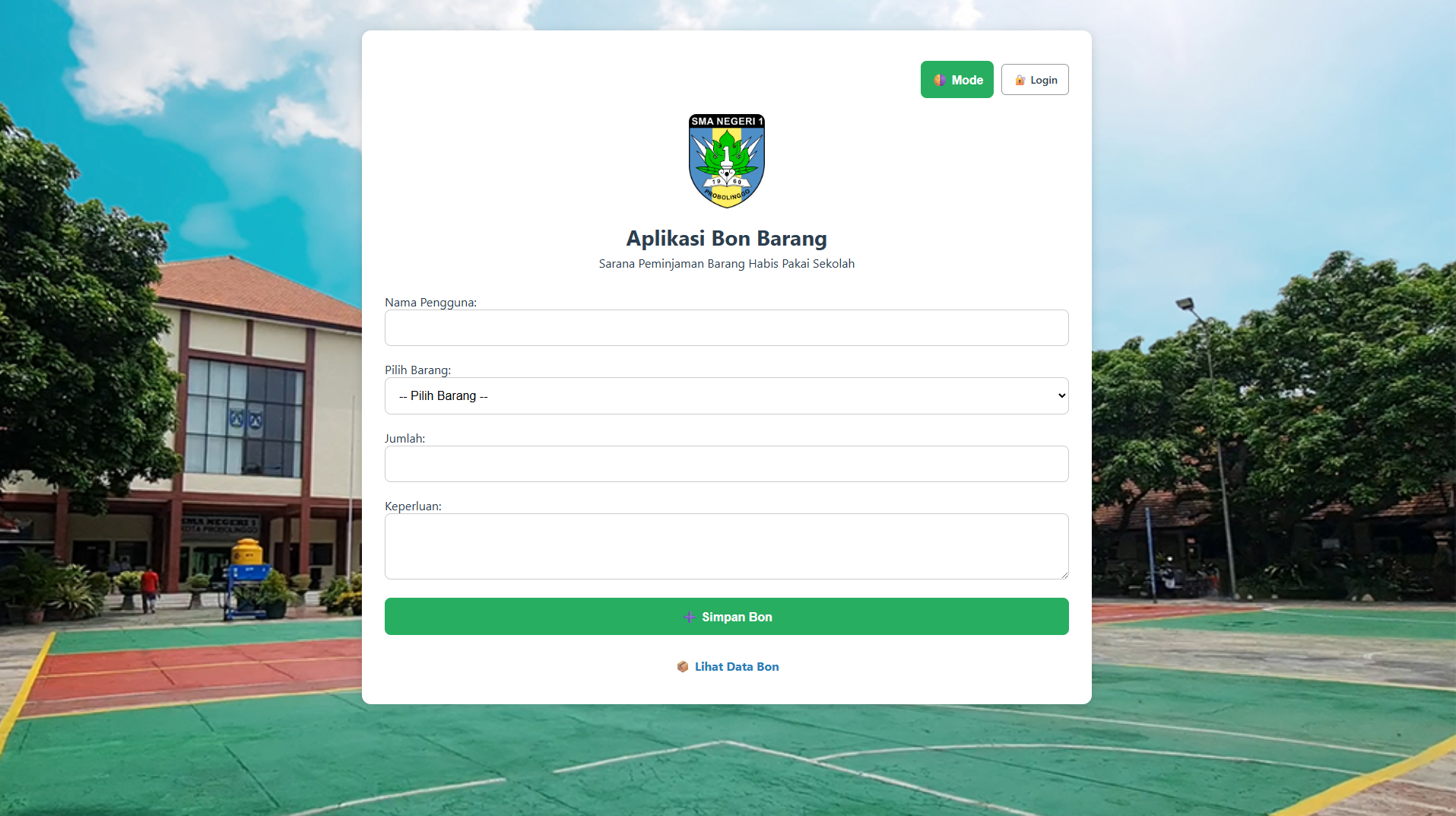Project e-Bon - Peminjaman Barang Habis Pakai